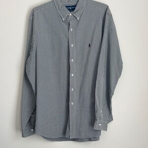 Ralph Lauren Green, Grey and White Checkered Classic Fit, Men’s 18 l XXL